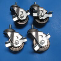 H10T 3" Caster w/ Brake Threaded Stem, Qty 4